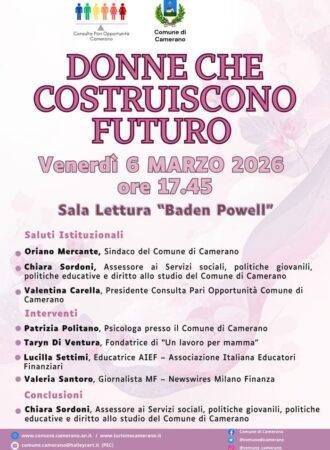 Locandina “Donne che costruiscono futuro”